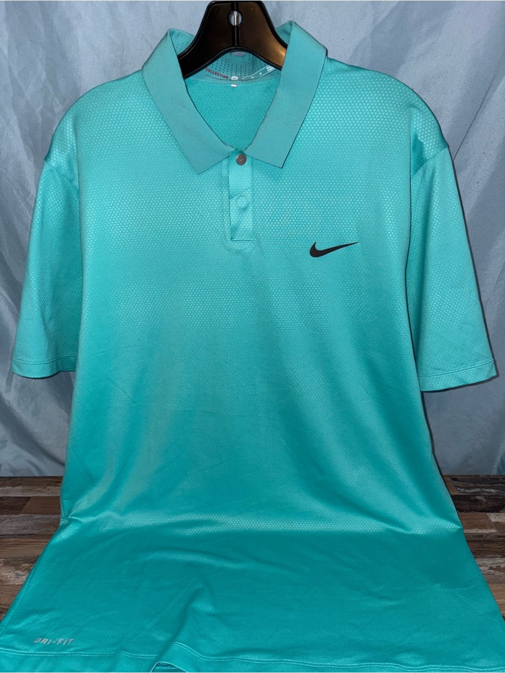 Nike Men's Aqua Teal Dri-FIT Polo Shirt